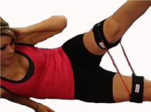 Abdominal workouts using resistance bands