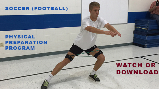 Boy practicing soccer using the soccer (football) physical preparation program